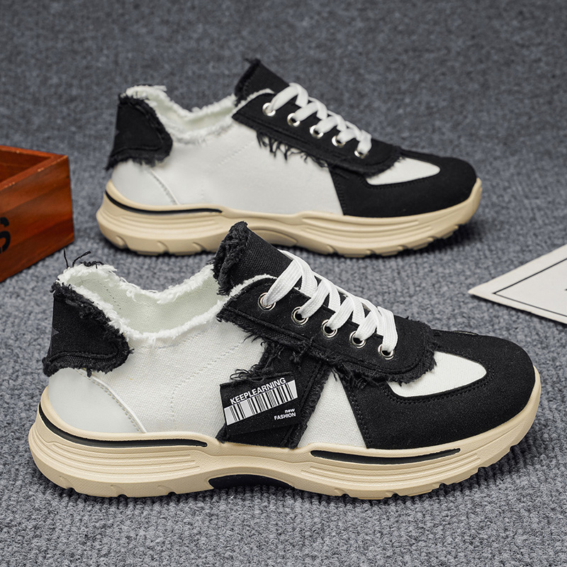Men Shoes Regular Use - รองเท้าวัลคาไนซ์สไตล์เกาหลีแบบมินิมอลสำหรับผู้ชาย ซับในระบายอากาศได้ดี ดีไซน์นุ่มสบาย เหมาะสำหรับการใช้งานแบบลำลองในชีวิตประจำวัน