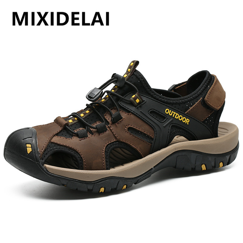 Men'S Shoes Clearance Sale - ร้อนขายฤดูร้อนชายรองเท้าแตะกลางแจ้งชายชายหาดรองเท้าแตะ Handmade ของแท้รองเท้าหนังผู้ชายแฟชั่นผู้ชายรองเท้าผ้าใบ