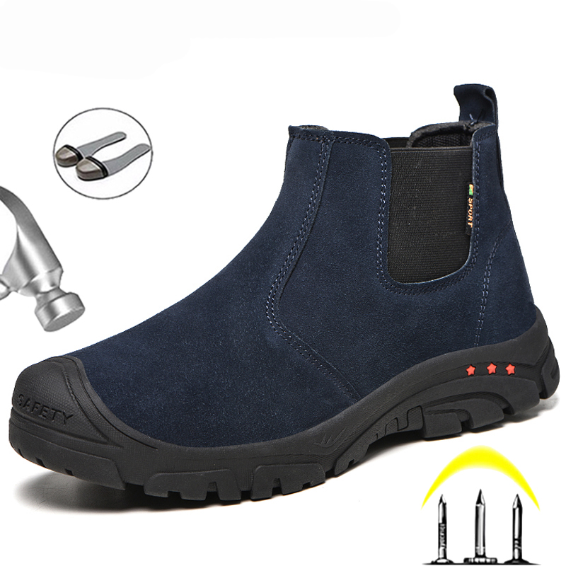Chelsea Boots Suede - ทำงานรองเท้าบูทความปลอดภัยทำลายรองเท้าความปลอดภัยรองเท้าผู้ชายเจาะหลักฐานทำงานรองเท้าผ้าใบผู้ชายรองเท้าทำงานรองเท้าเชลซีฤดูหนาวรองเท้า