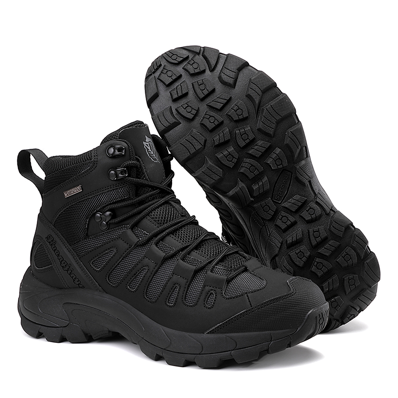 Men'S Shoes No Laces - รองเท้าทหารผู้ชายกันน้ำ รองเท้าบูททหารยุทธวิธีสำหรับผู้ชาย ผู้หญิง ใช้กลางแจ้ง คุณภาพสูง สำหรับฝึกซ้อม