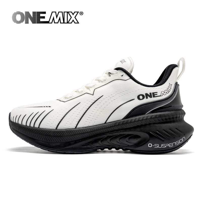 Men Shoes Runners - ONEMIX รองเท้าวิ่งแบบใหม่สำหรับผู้ชายเหมาะสำหรับนักวิ่งหนักผู้หญิงแบบผูกเชือกกีฬากันลื่นกลางแจ้งรองเท้าผ้าใบชาย