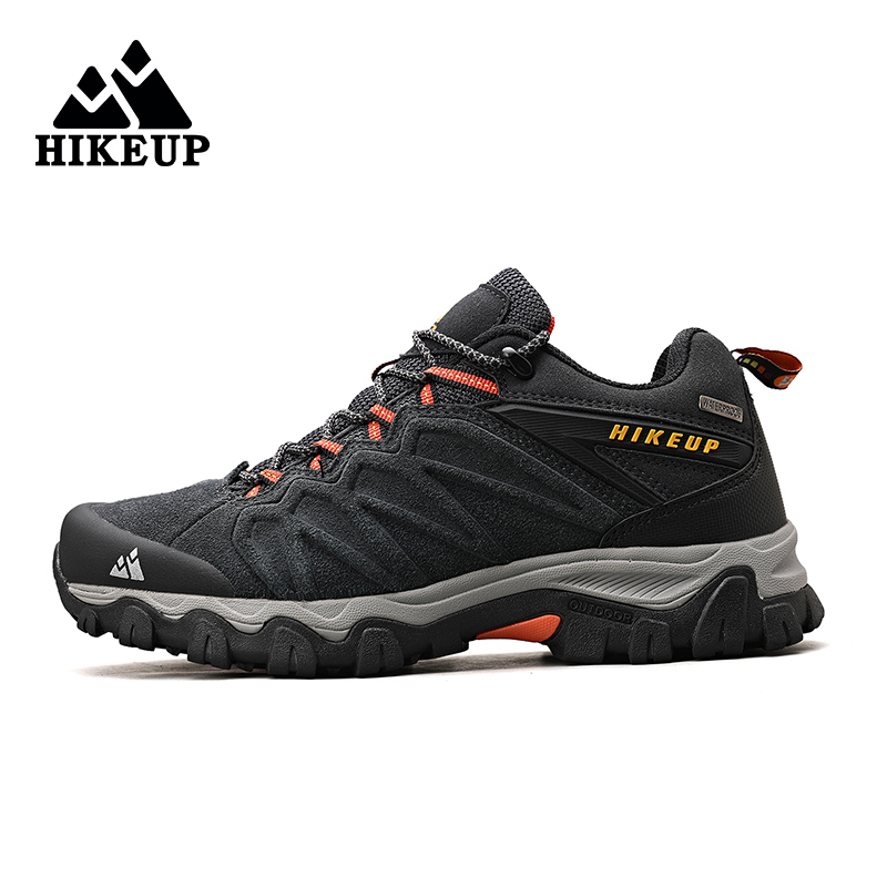 Men Shoes Size 11 - HIKEUP เดินป่ารองเท้าสําหรับชายหนัง Trekking Boots ข้อเท้ารองเท้าบุรุษการล่าสัตว์ Mountain