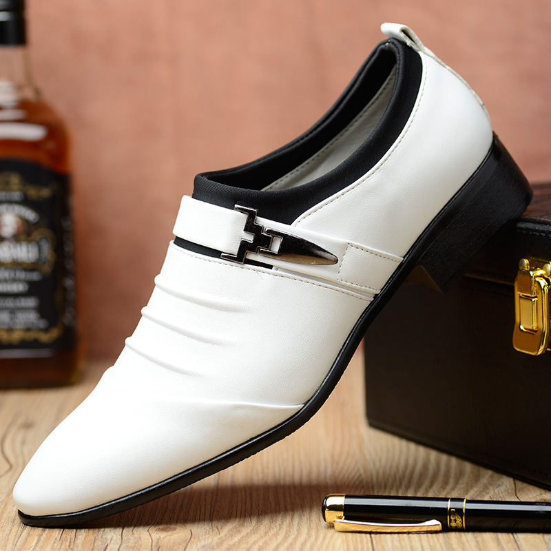 Men'S Shoes Clearance Sale - รองเท้าเสื้อผู้ชายสีขาวคลาสสิกขายดีรองเท้าหนังธุรกิจลำลองสำหรับ2024สำหรับผู้ชายหัวแหลมงานแต่งงานขนาดรองเท้าออกงานสำหรับผู้ชาย46