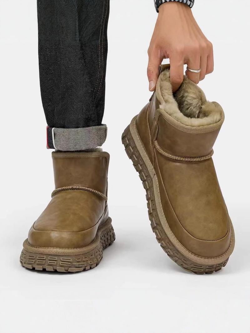Men Shoes China - รองเท้าบูทหิมะแบบหนาบุขนแกะสำหรับผู้ชายจากภาคตะวันออกเฉียงเหนือของจีน กันน้ำ กันหนาว ทนอุณหภูมิต่ำกว่า 40 องศา