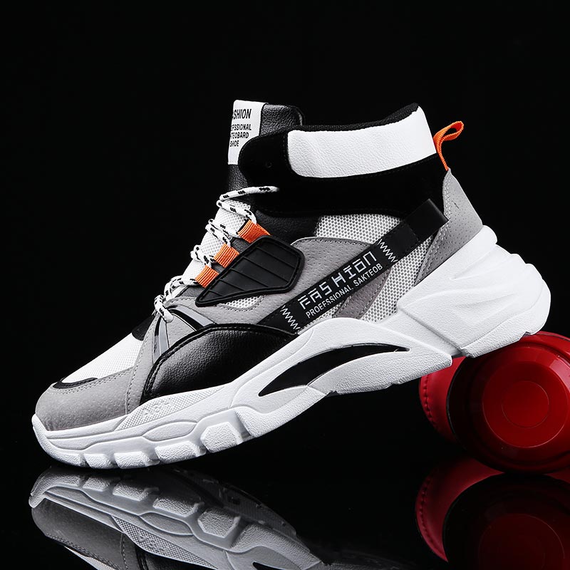 Men'S Shoes Expensive Brands - Hightopฤดูร้อนผู้ชายกีฬารองเท้าMan Runningรองเท้าผู้ชายกีฬารองเท้าผู้ชายTop Topรองเท้าผ้าใบบุรุษรองเท้าเทนนิสเดินสีเทาD-421