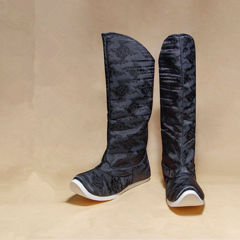 Men Shoes China - รองเท้าจีนโบราณ ไซส์ใหญ่พิเศษ สีดำ สำหรับผู้ชาย นักรบ นักดาบ