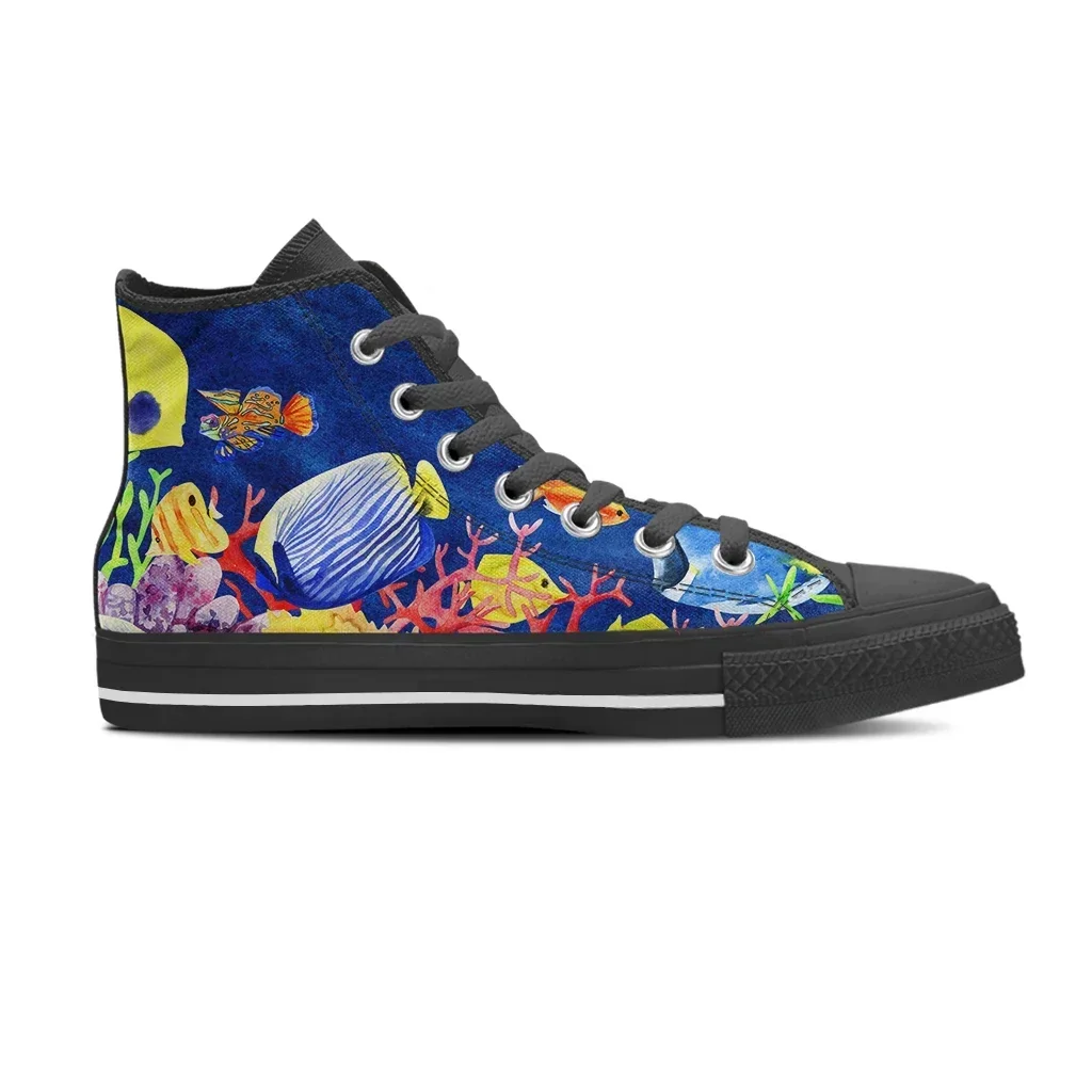 Men Shoes Sale - รองเท้าผ้าใบหุ้มข้อสูงลายการ์ตูนม้าสุดคลาสสิกสำหรับผู้ชาย ลดราคาสุดฮอต แฟชั่นทันสมัย น้ำหนักเบาพิเศษ พร้อมเชือกผูก