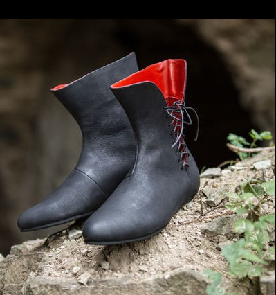 Men Shoes China - รองเท้าหนังยุคกลางสำหรับผู้ชาย รองเท้าบูทข้อเท้าสไตล์ยุคกลาง รองเท้าบูทวิคตอเรียนเรเนซองส์ รองเท้าบูท PU