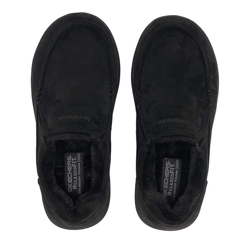 Men'S Shoes New Balance - รองเท้าเดินบุขนแกะสำหรับผู้ชาย Skechers รุ่น 66445‑BLK แบบสวม ให้ความอบอุ่น