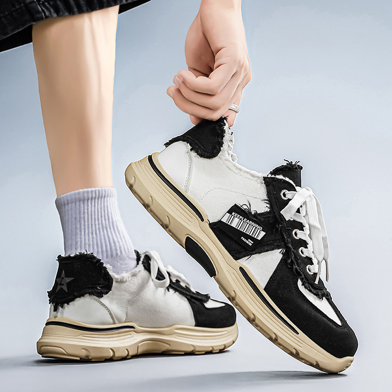 รองเท้าวัลคาไนซ์สไตล์เกาหลีแบบ - Men Shoes Regular Use บทวิจารณ์และราคา