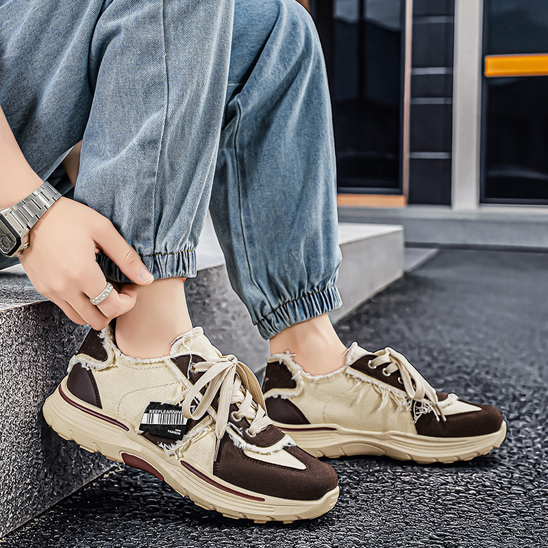 รองเท้าวัลคาไนซ์สไตล์เกาหลีแบบ - Men Shoes Regular Use บทวิจารณ์และราคา