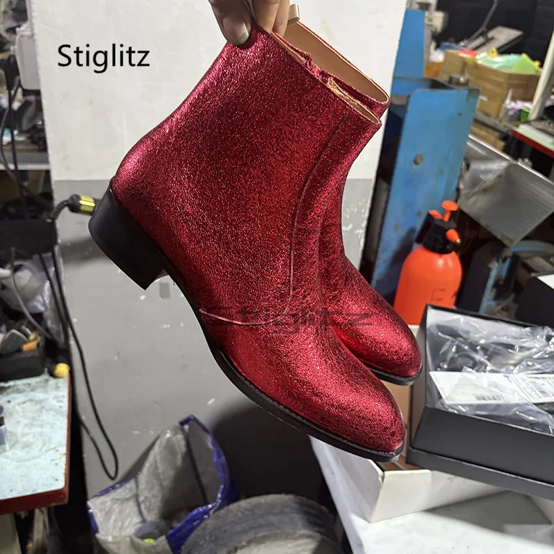 สีแดงของแท้หนังเชลซีรองเท้าสํา - Men Shoes Size 11 บทวิจารณ์และราคา