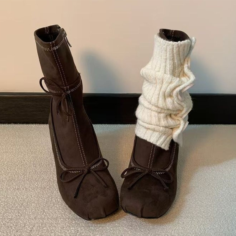 รองเท้าบูทส้นสูงแบบผูกโบว์สำหร - Chelsea Boots Suede บทวิจารณ์และราคา