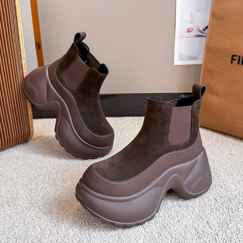 รองเท้าบูทหุ้มข้อสำหรับผู้หญิง - Chelsea Boots Suede บทวิจารณ์และราคา