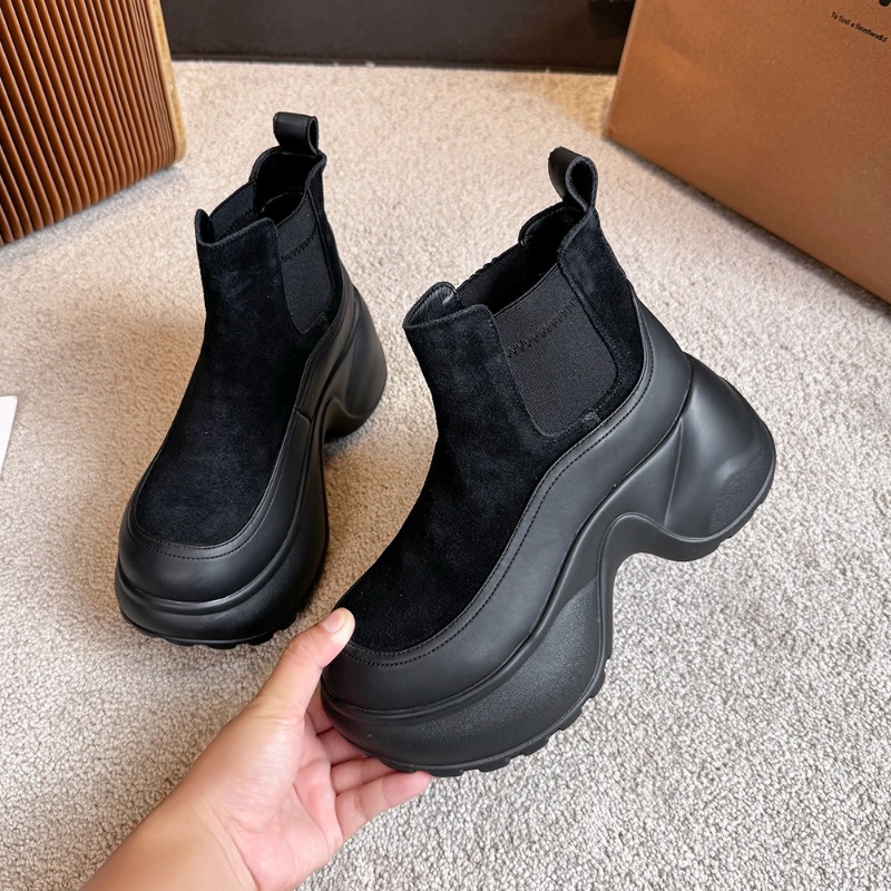 รองเท้าบูทหุ้มข้อสำหรับผู้หญิง - Chelsea Boots Suede บทวิจารณ์และราคา