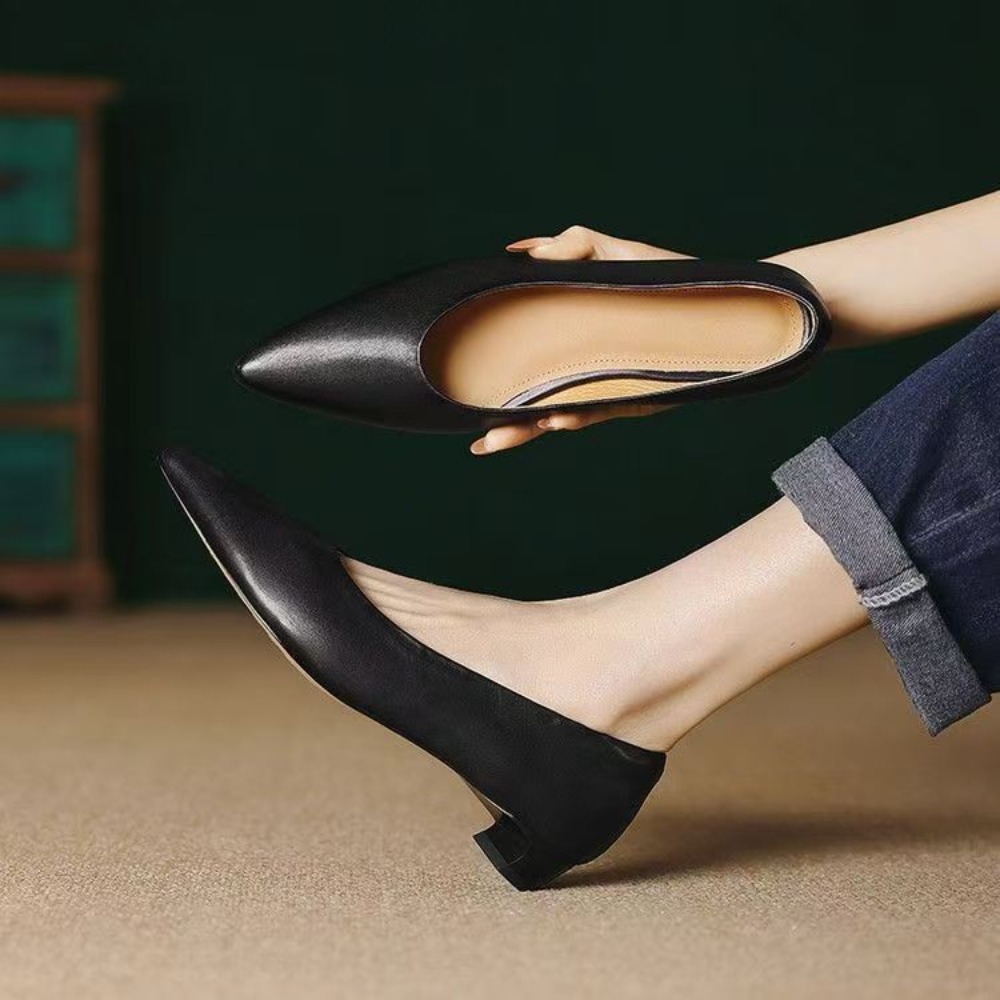 ​ ​ รองเท้าส้นเตี้ยแบบสวมสำหรั - Dress Shoe Pointed บทวิจารณ์และราคา
