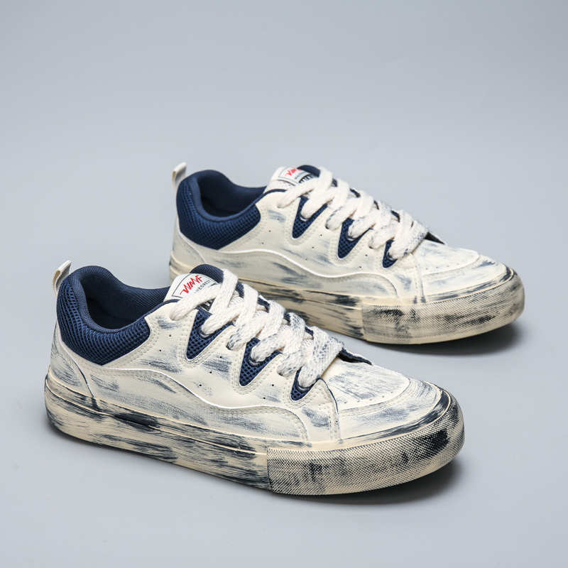 รองเท้าผ้าใบลำลองหนัง PU สีขาว - Men Shoes Runners บทวิจารณ์และราคา
