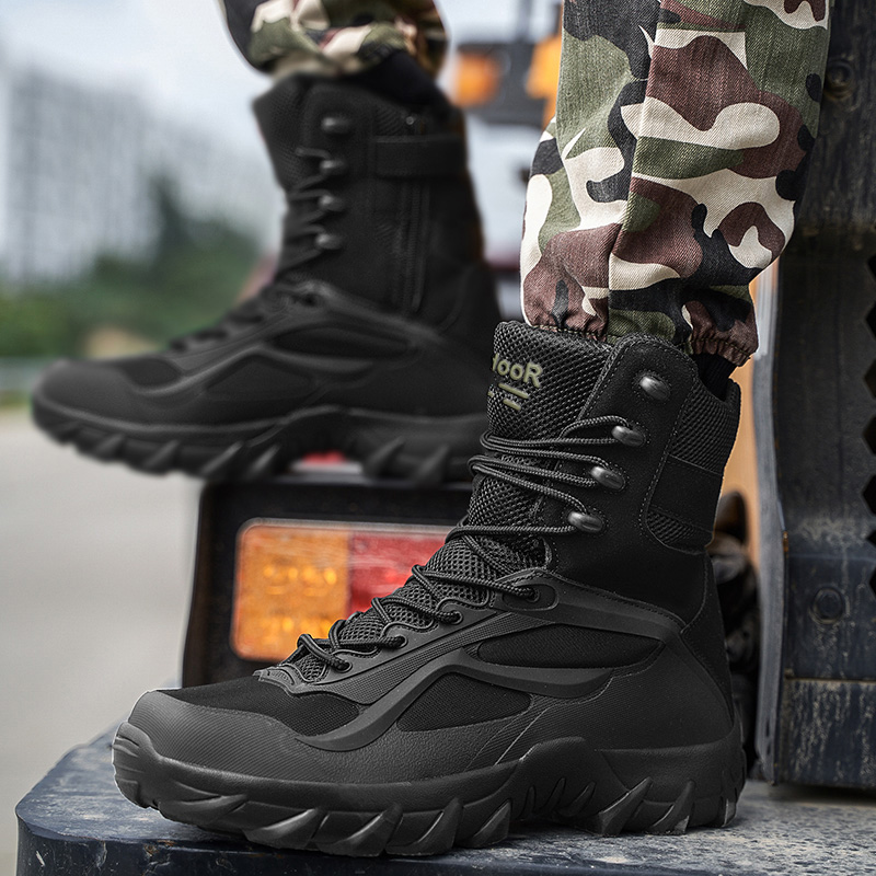 รองเท้าผู้ชายรองเท้าบู๊ตยุทธวิ - Men'S Shoes No Laces บทวิจารณ์และราคา
