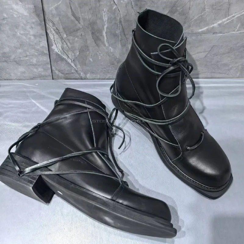 หนังแท้สีดําสแควร์ Toe รองเท้า - Chelsea Boots Suede บทวิจารณ์และราคา