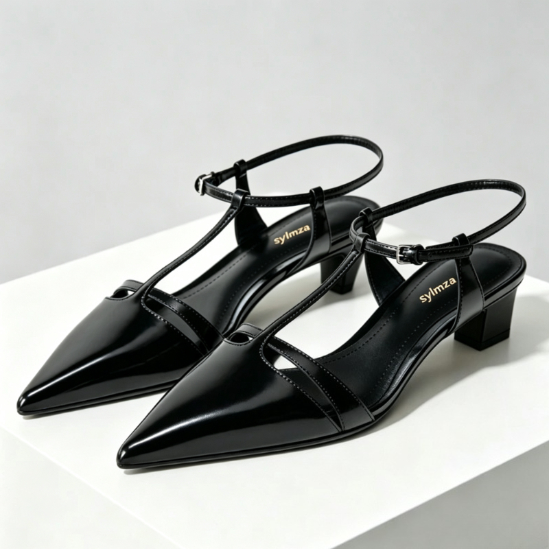 รองเท้าส้นสูงแบบคิทเทนฮีลหนังแ - Dress Shoe Pointed บทวิจารณ์และราคา