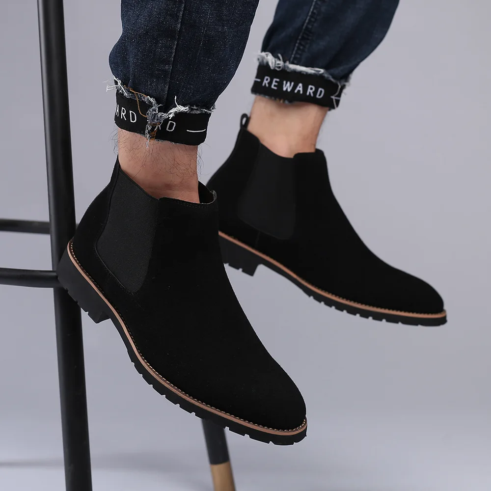 รองเท้าบูทหุ้มข้อผู้ชาย สไตล์อ - Chelsea Boots Suede บทวิจารณ์และราคา