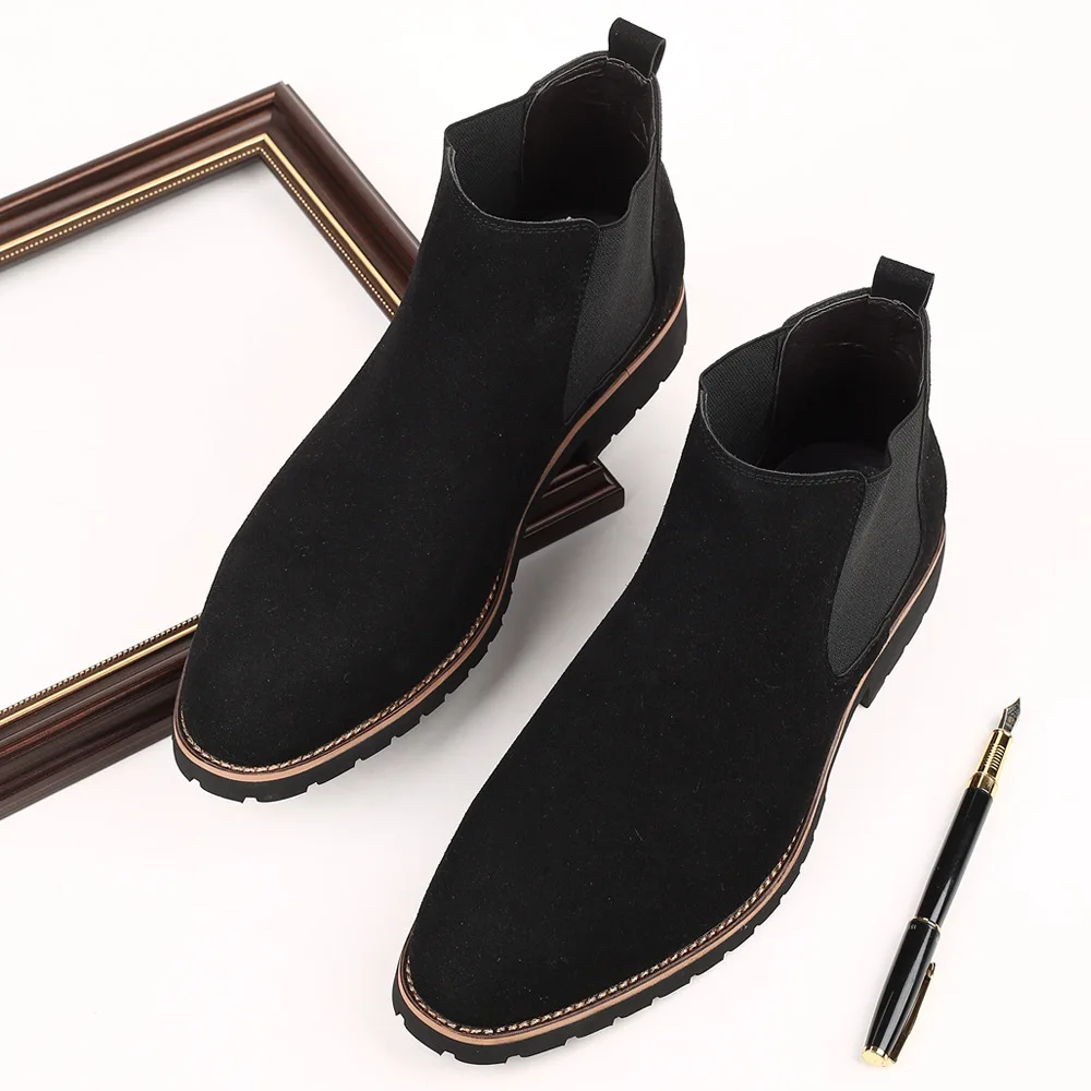 รองเท้าบูทหุ้มข้อผู้ชาย สไตล์อ - Chelsea Boots Suede บทวิจารณ์และราคา