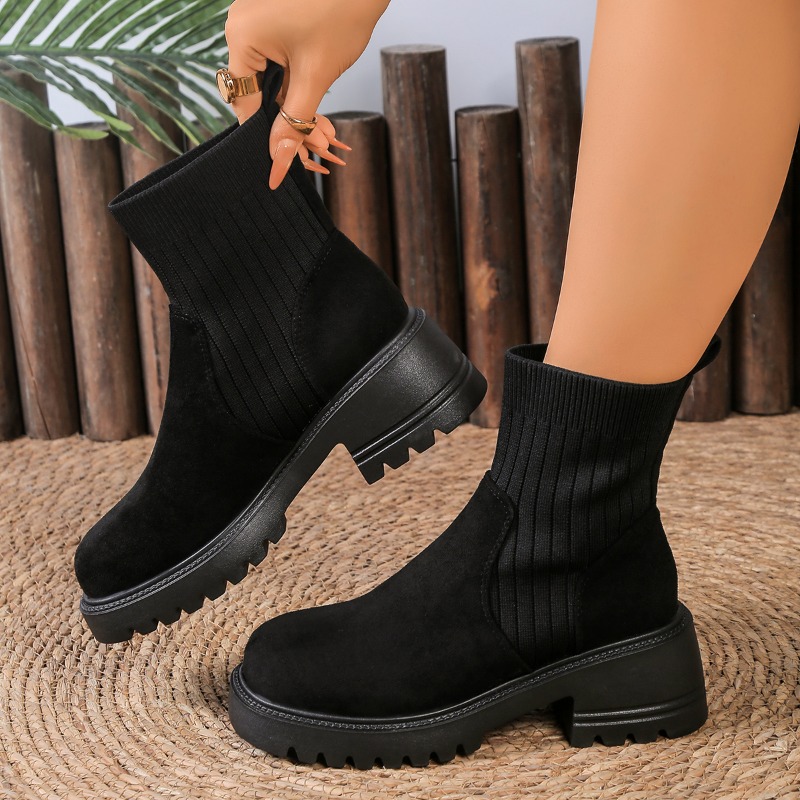 รองเท้าบูทเชลซีแฟชั่นผู้หญิงฤด - Chelsea Boots Suede บทวิจารณ์และราคา