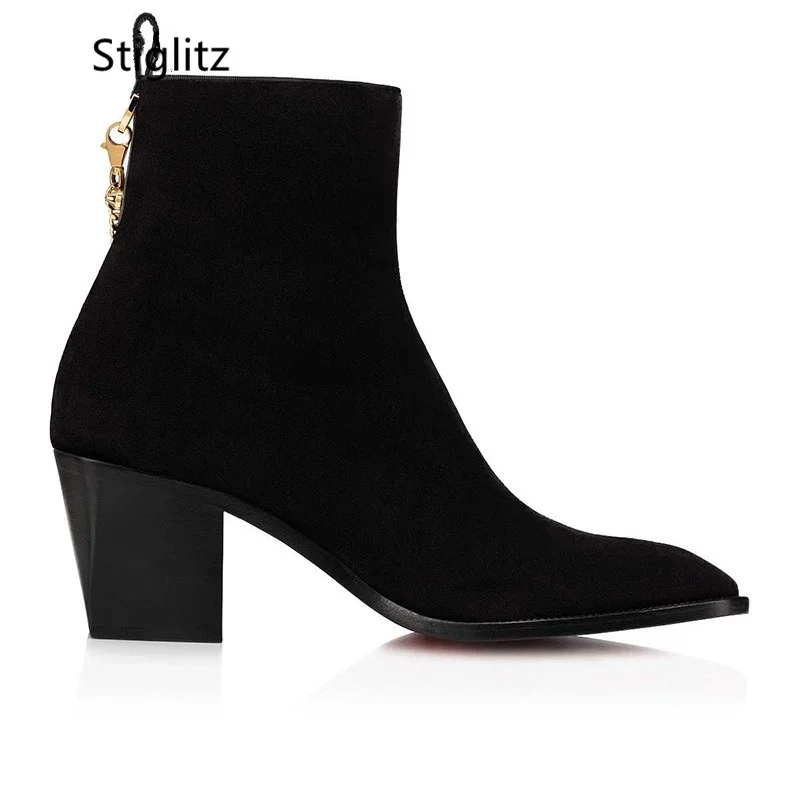 ข้อเท้าหนังนิ่มรองเท้าโซ่ทองรอ - Chelsea Boots Suede บทวิจารณ์และราคา